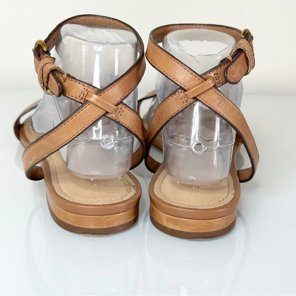 Gibson Latimer Leather Ankle Strap Sandals 9.5 Tan - Picture 2 of 8